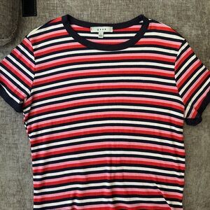 Gaze Fitted Cuffed Sleeve Tee Red and Pink